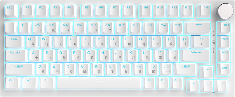Дротова механічна клавіатура Ajazz AK820 Red Switch White (AK820-R-W)