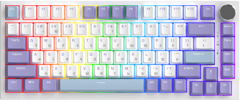 Дротова механічна клавіатура Ajazz AK820 Sea Salt Switch White (AK820-SS-PWB)