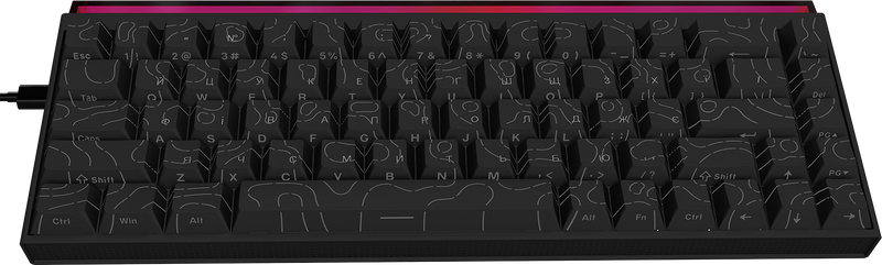 Дротова механічна клавіатура Ajazz NK68 Red switches Side Contour Black (NK68-R-S-B) — Ajazz