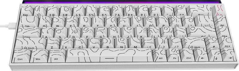 Дротова механічна клавіатура Ajazz NK68 Red switches Side Contour White (NK68-R-S-W)