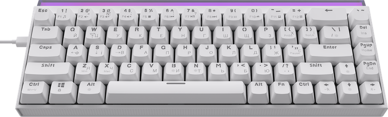 Дротова механічна клавіатура Ajazz NK68 Red switches White (NK68-R-W)