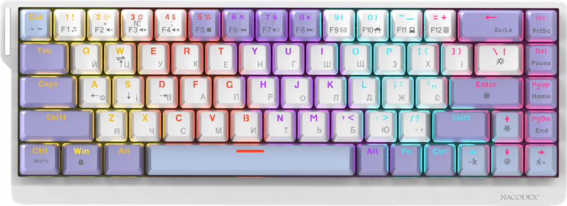Дротова механічна клавіатура Ajazz NK68 V2 Red Switch (NK68-V2-R-PWB)