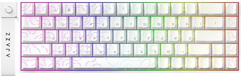 Ігрова магнітна клавіатура Ajazz AK680 V2 Ice Island Magnetic Switch (AK680-V2-I-S-W)
