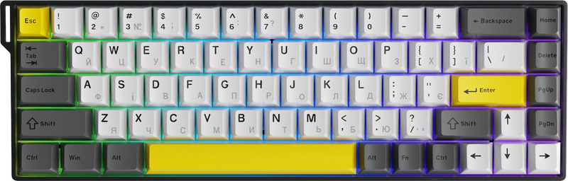 Ігрова магнітна клавіатура Ajazz AK680 V2 Ice Island Magnetic Switch (AK680-V2-I-BGY)