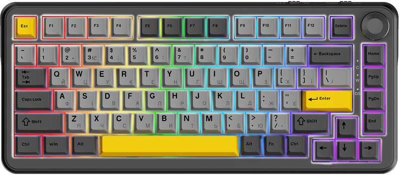 Клавіатура механічна бездротова Ajazz AK820 MAX PLUS Daydream Switch RGB Wireless/BT/USB Black — Ajazz