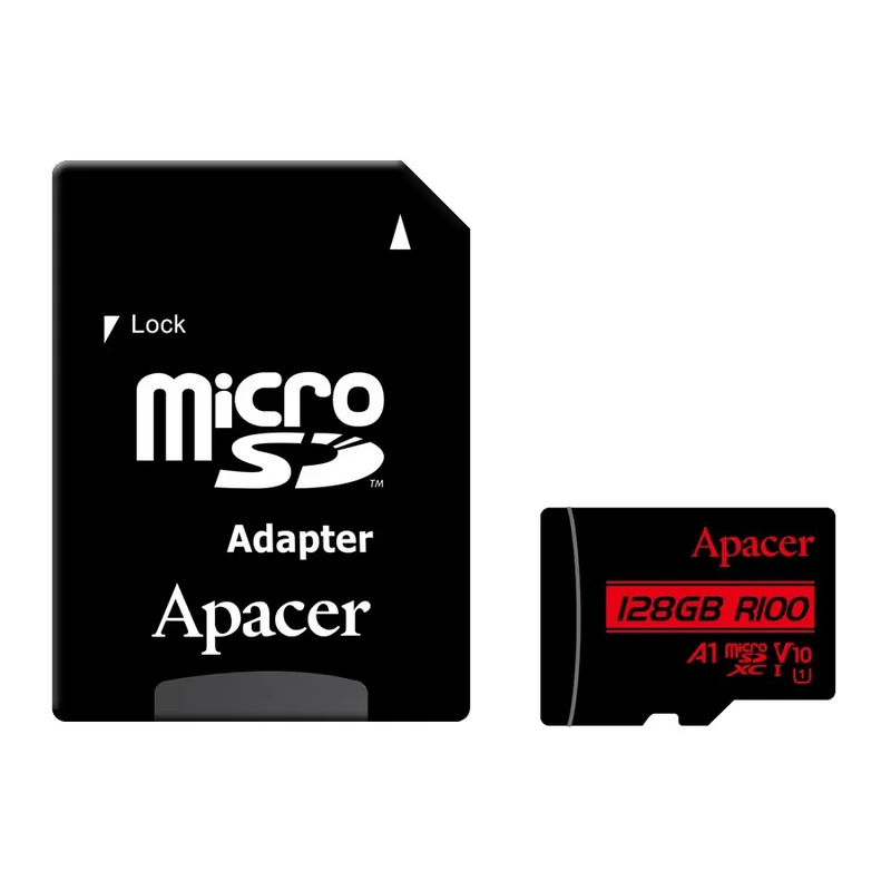Карта пам'яті microSDXC (UHS-1) Apacer 128Gb class 10 V10 A1 R100MB/s (adapter SD) — Apacer