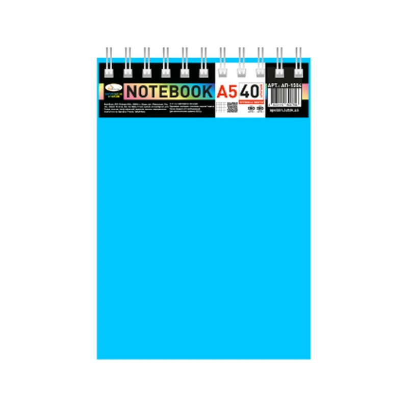 Блокнот А5 В-БП5-40(Light-Blue) 40 аркушів, пружина зверху