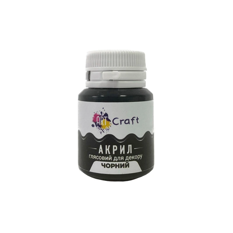 Акрилова фарба глянцева "Чорний" 20 мл AG-7546 Art Craft