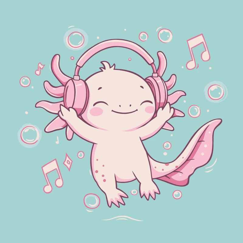 Картина за номерами "Аксолотль у ритмі музики" ©arttem_illustration 15618-AC 30х30 см — Art Craft