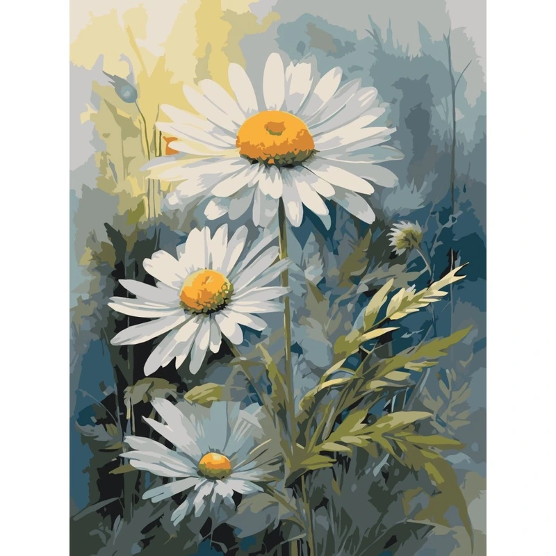 Картина за номерами "Білі ромашки" 13101-AC 40х50 см — Art Craft