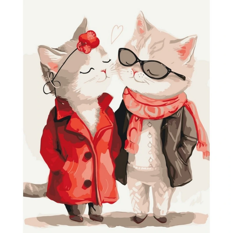 Картина за номерами "Котяче побачення" 11688-AC 40х50 см — Art Craft