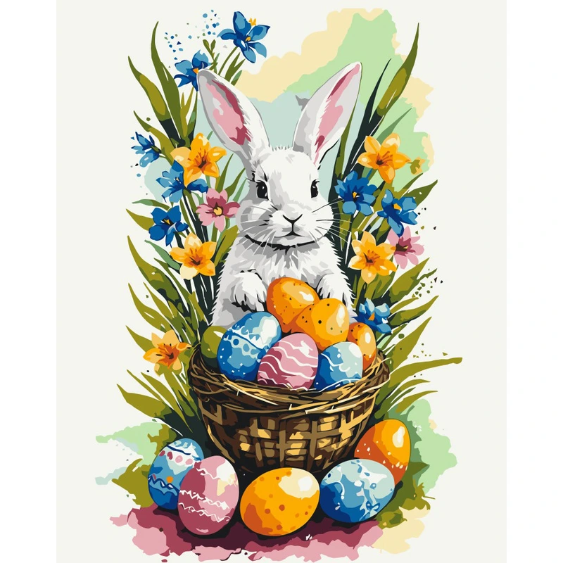 Картина за номерами "Кролик та писанки" 11718-AC 40х50 см — Art Craft