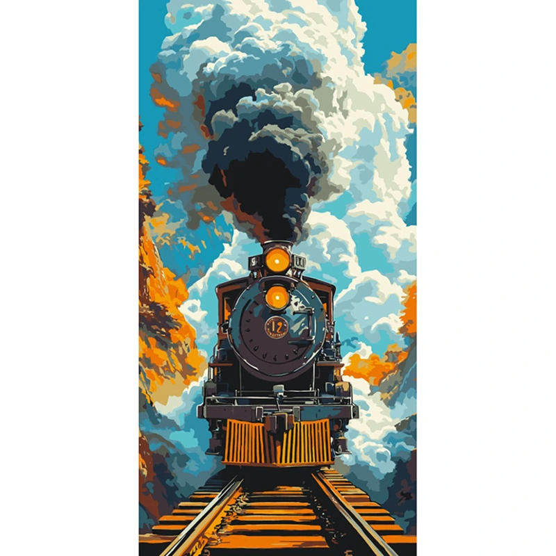 Картина за номерами "Паротяг" 12516-AC 40х80 см — Art Craft