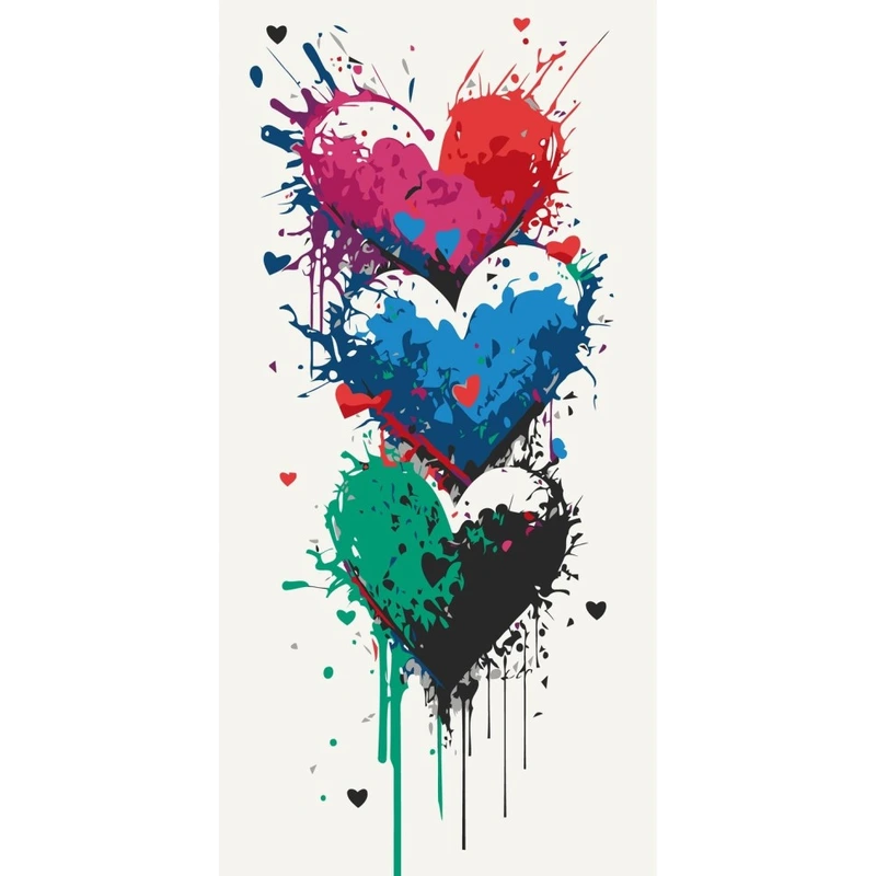 Картина за номерами "Три серця" 16518-AC 40х80 см — Art Craft