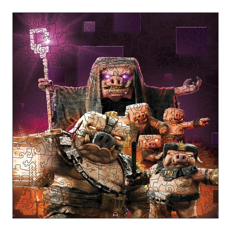 Фігурний пазл з дерева "Майнкрафт" PZ005-A3C-AC 180-250 деталей, розмір А3, картонна коробка