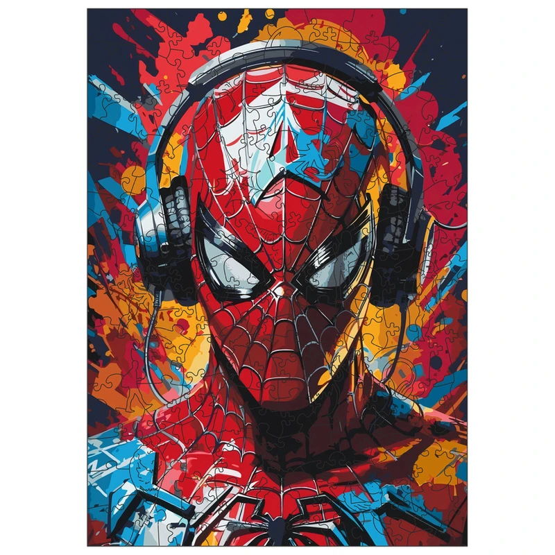 Фігурний пазл з дерева "Людина-павук" PZ013-A4C-AC розмір А4, картонна коробка