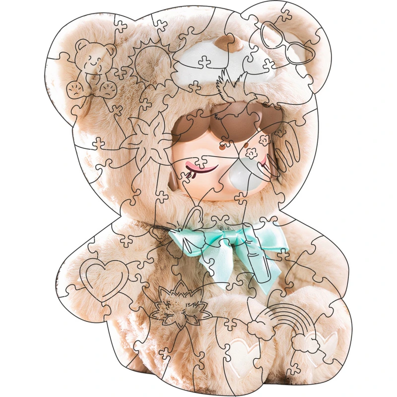 Фігурний пазл з дерева "Ненсі" PZ015-A4C-AC 75-125 деталей, розмір А4, картонна коробка