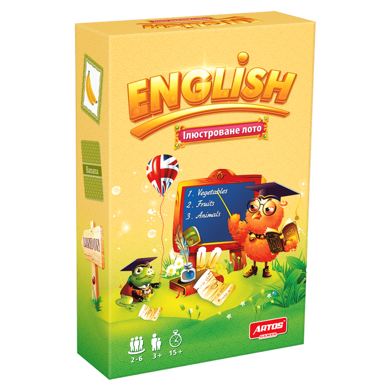 Навчальна настільна гра Лото "ENGLISH" 0796 ілюстрована