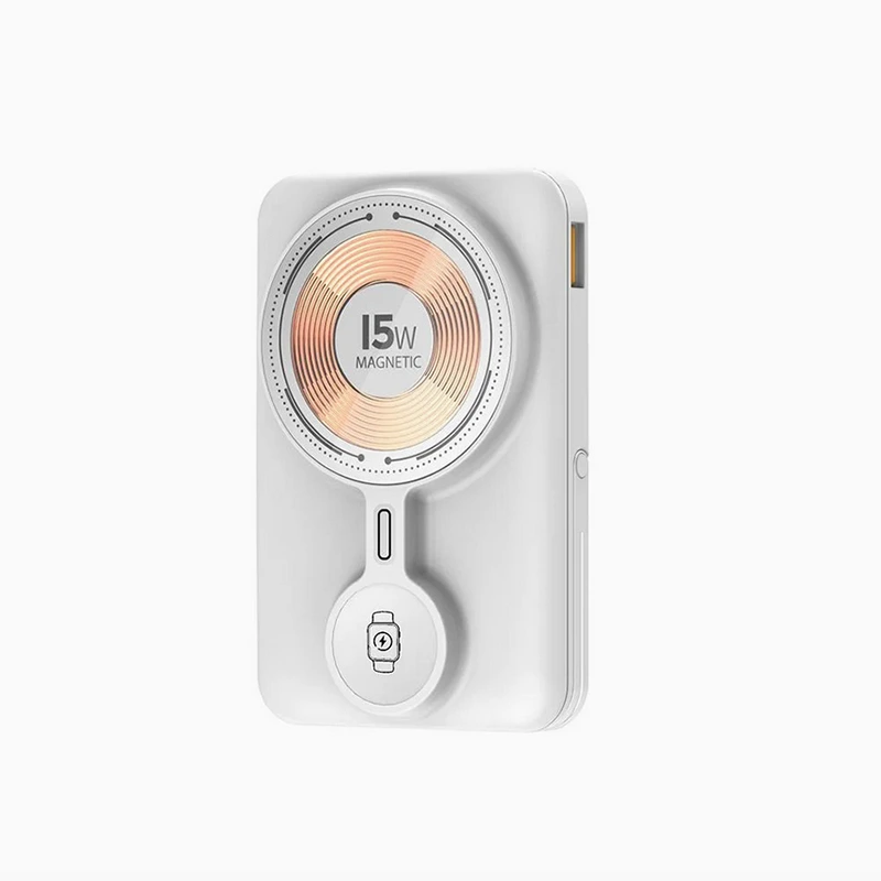 Портативний зарядний пристрій (Повербанк) Aspor A328 Magnetic Wireless 10000mAh + кабель Type-C/Lightning/Charge Apple Watch (USB/Lightning/Type-C/22.5W)- білий