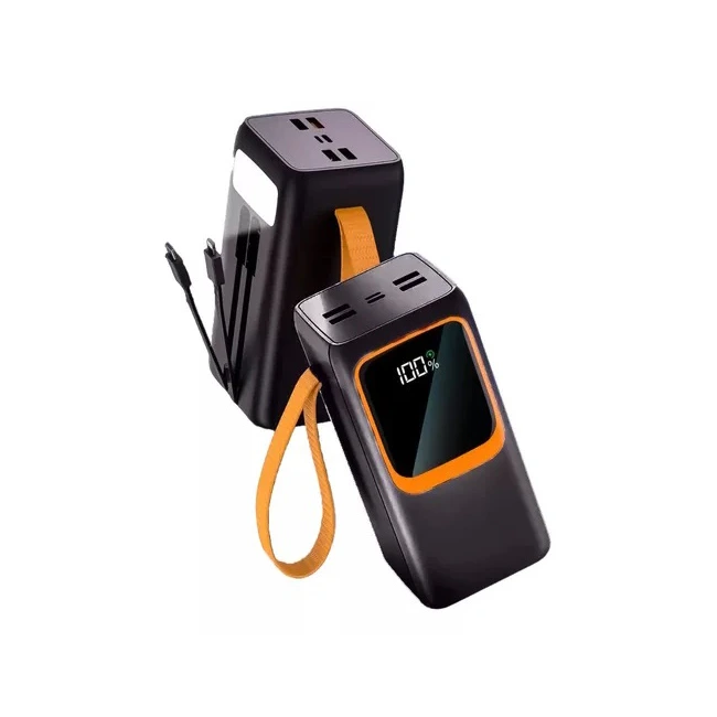Портативний зарядний пристрій (Повербанк) Aspor A350 50000 mAh (4USB/Type-C/Lightning/22.5W) - чорний