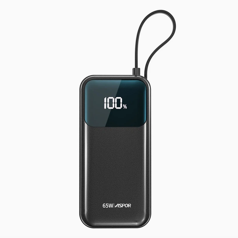 Портативний зарядний пристрій (Повербанк) Aspor A362 Notebook Series 20000mAh (2USB-C/USB/65W)- чорний
