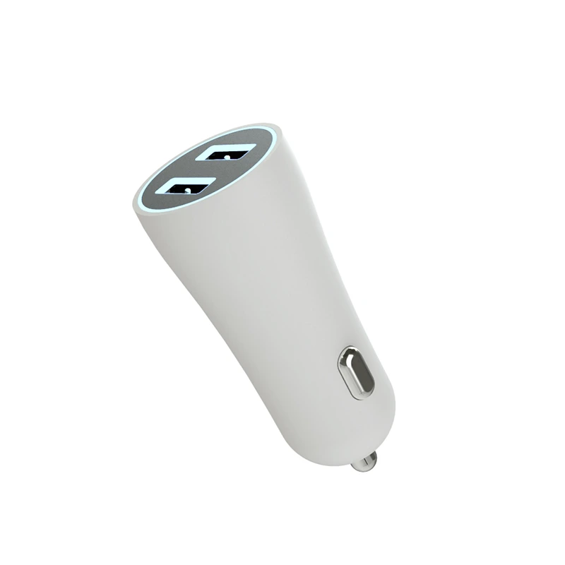 Автомобільний зарядний пристрій Aspor A902 (2USB/2.4A) LED- білий — Aspor