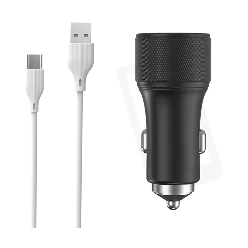 Автомобільний зарядний пристрій Aspor A905 (2USB/3A/36W) + USB кабель Type-C- графіт — Aspor