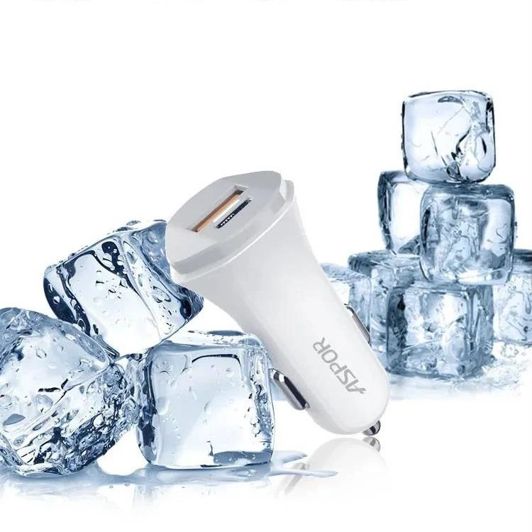 Автомобільний зарядний пристрій Aspor A907 (USB/USB-C/3A/20W)- білий — Aspor