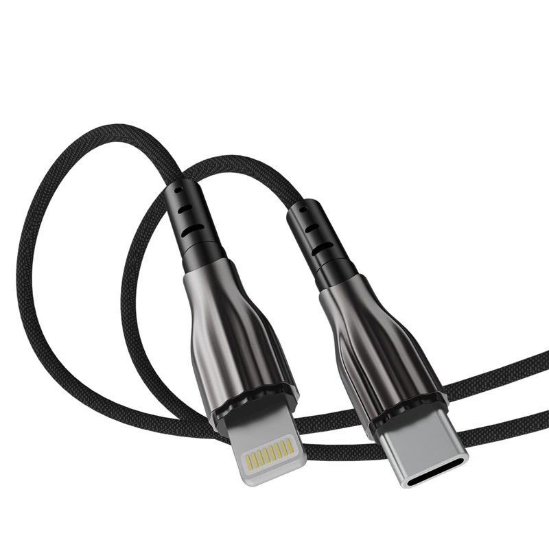 Кабель Aspor A110 Quick Charge Type-C – Lightning 3A/20W/1м- чорний