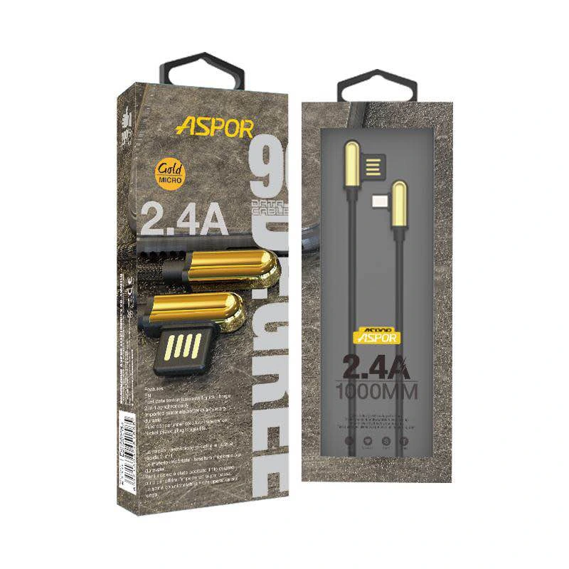 Кабель Aspor A118 USB – Micro 2.4A/1м- золотий