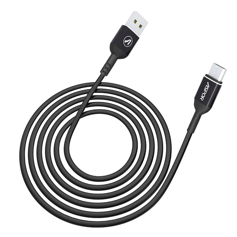 Кабель Aspor A123 USB – Type-C 2.1A/1.2м- чорний — Aspor