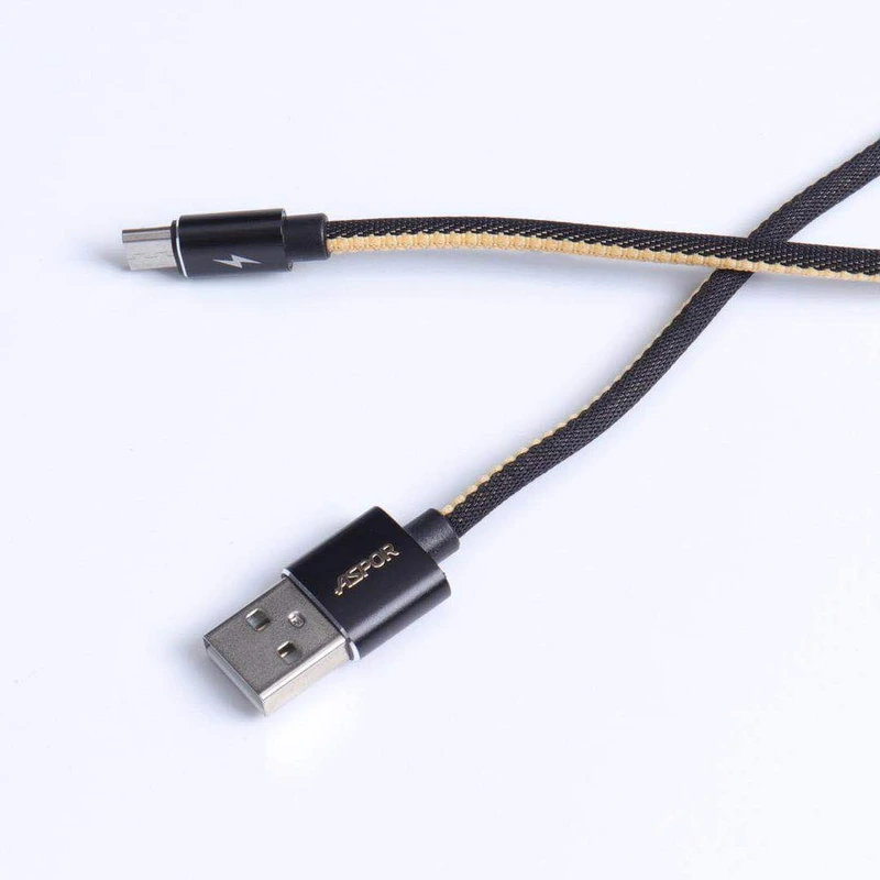 Кабель Aspor A127 GOLD Seriel USB – Type-C 2.4A/1м- синій — Aspor