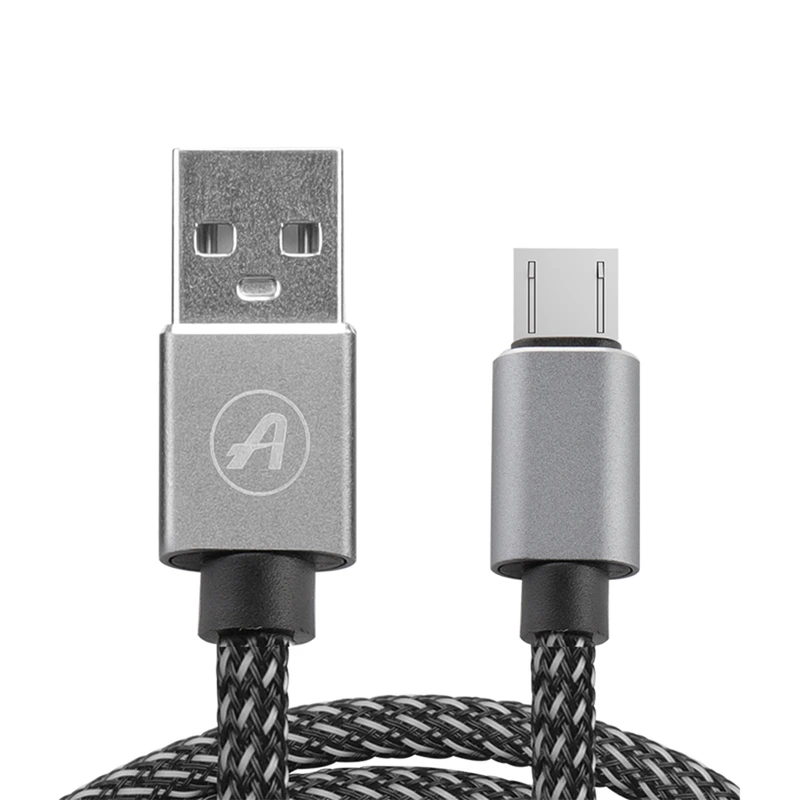 Кабель Aspor A131L USB – Micro 2.1A/2м- графіт — Aspor