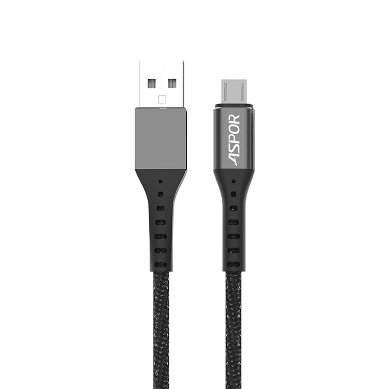 Кабель Aspor A166 USB – Micro 2.4A/1м- чорний — Aspor