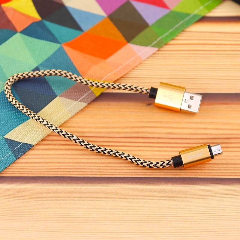 Кабель Aspor A173 USB – Micro 3A/0.3м золотий — Aspor