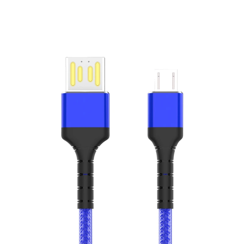 Кабель Aspor A178 Nylon LED USB – Micro (2.4A/1м)- темно-синій