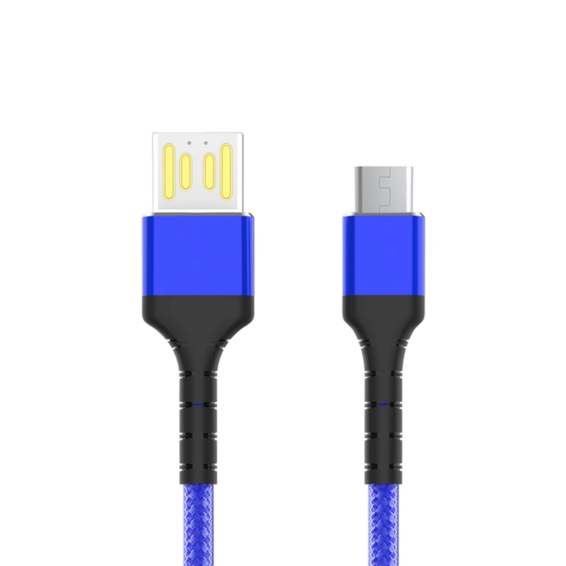 Кабель Aspor A180 Nylon LED USB – Type-C (2.4A/1м)- темно-синій
