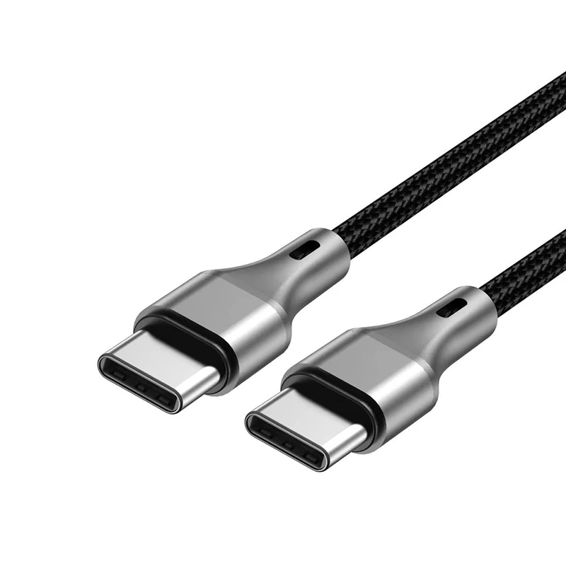 Кабель Aspor AC-19 textile Type-C - Type-C (60W/1м)- чорний — Aspor