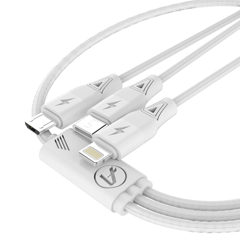 Кабель Aspor AC-21 3в1 2.4A/1.2м- білий — Aspor