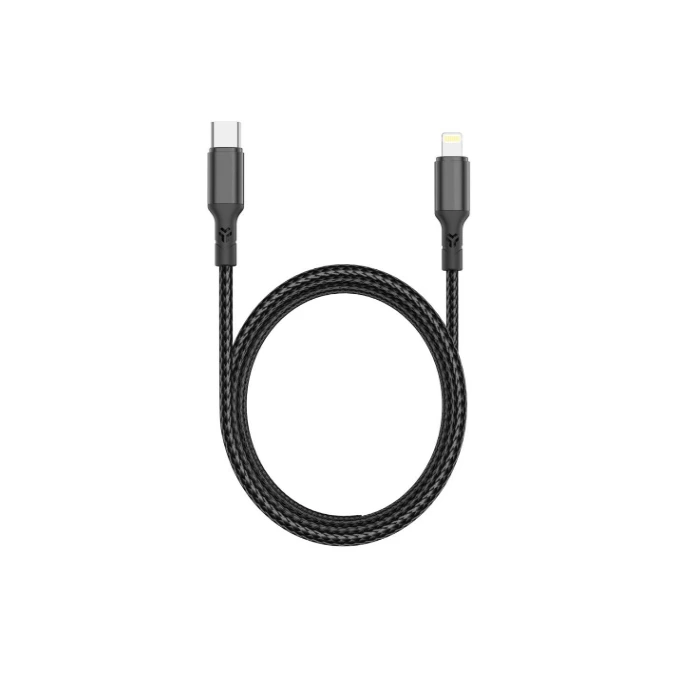 Кабель Aspor AC-22L Nylon Cable Type-C – Lightning 27W/2м- чорний — Aspor