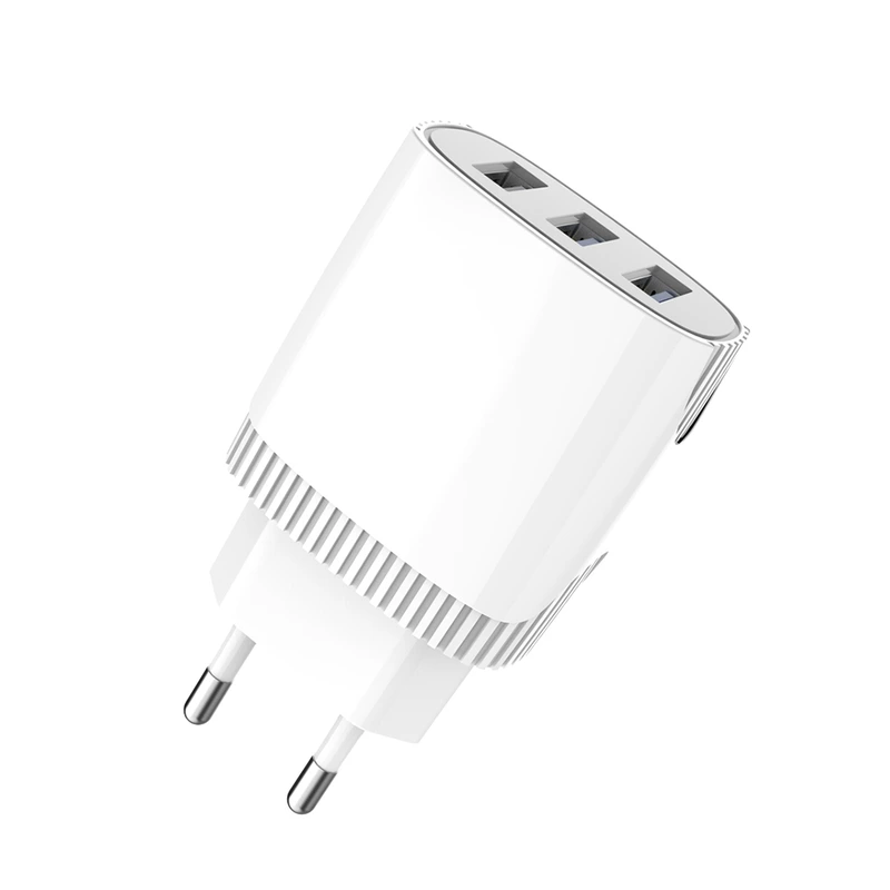 Мережевий зарядний пристрій Aspor A812 (3USB/2.4A) + USB кабель Type-C- білий