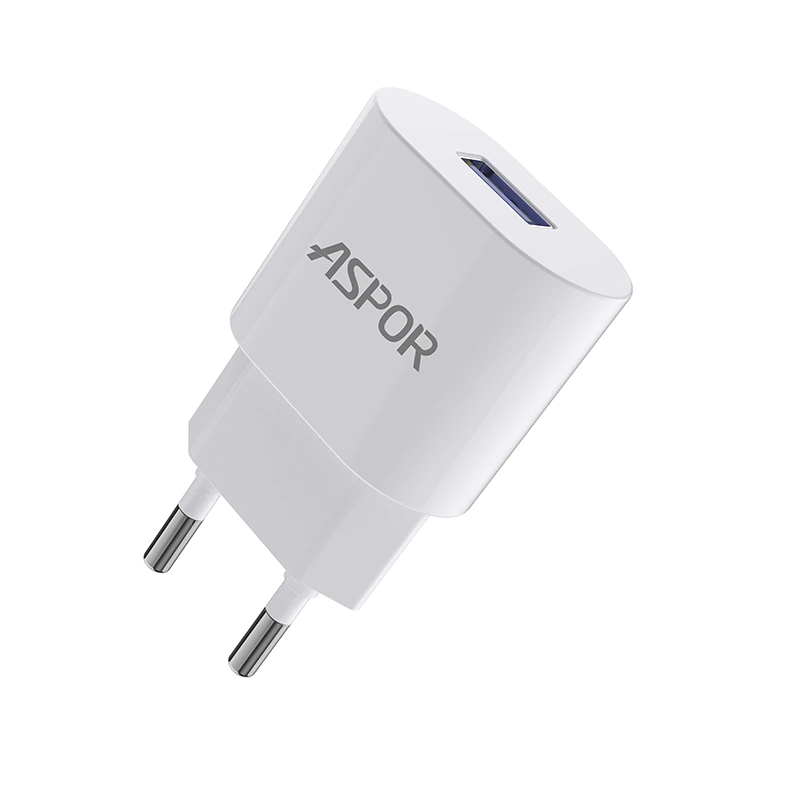 Мережевий зарядний пристрій Aspor A818 Plus (1USB/2.4A)- білий