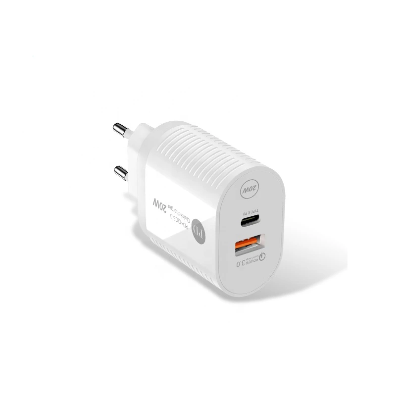 Мережевий зарядний пристрій Aspor PD002 Premium Series (USB-C/USB QC 3.0/PD 20W) + кабель USB – Type-C- білий