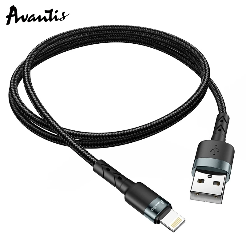 Кабель Avantis AC-46i USB – Lightning- чорний