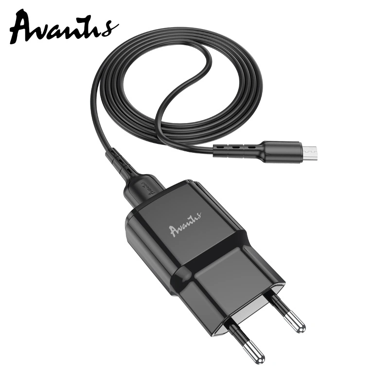 Мережевий зарядний пристрій Avantis A480 Orion (1USB/2.1A) + USB кабель Micro- чорний