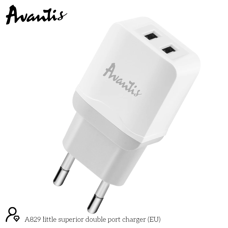 Мережевий зарядний пристрій Avantis A829 (2USB/2.4A)- білий