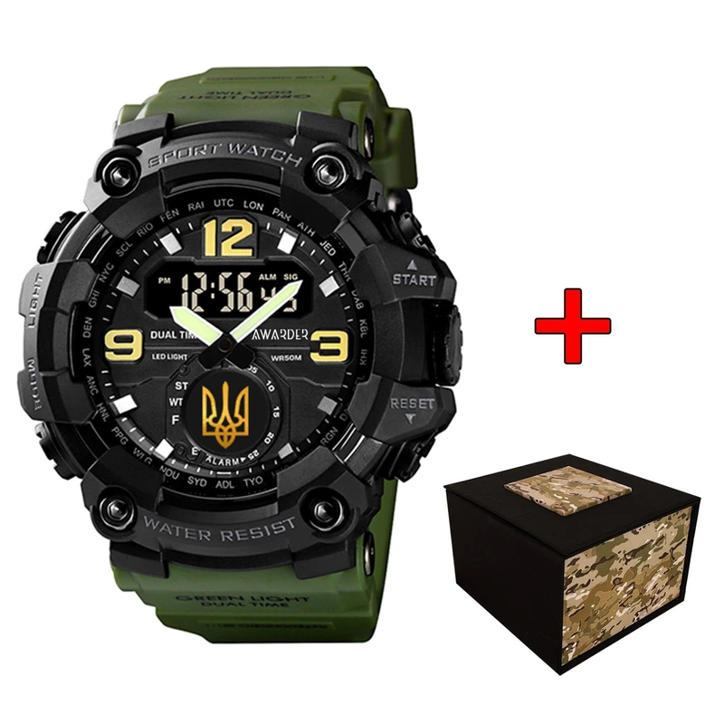 Awarder 004AGUAGD Тризуб золото Зелені + Коробка.