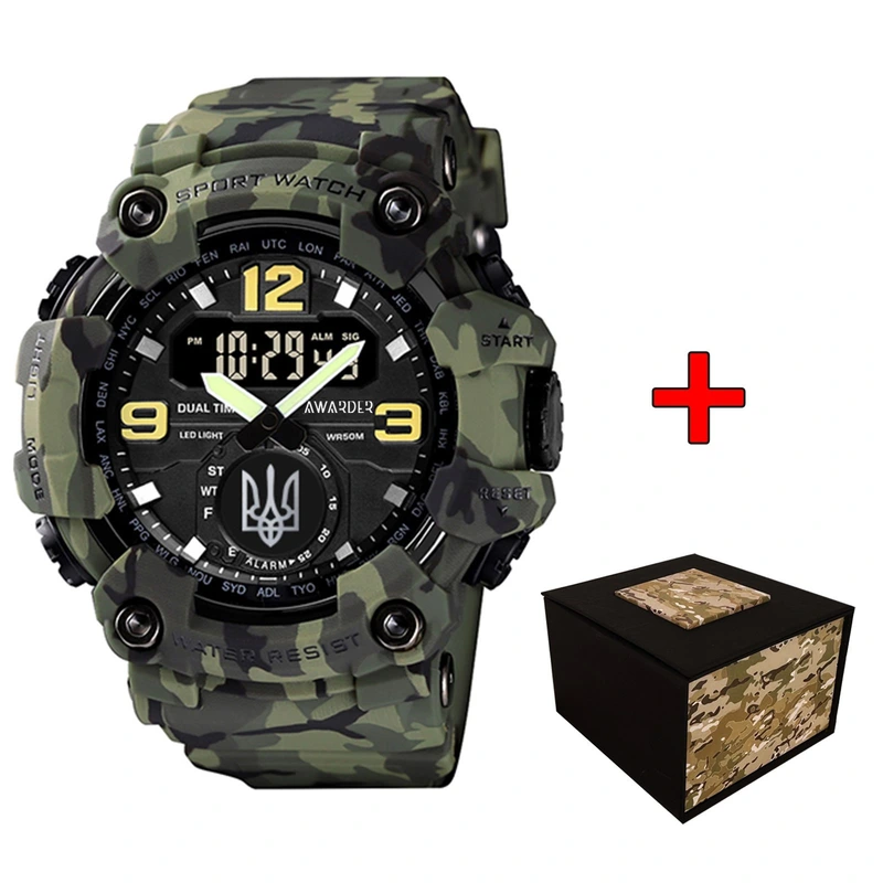 Awarder 004CMGRUASI Тризуб срібло Зелений камуфляж +Коробка