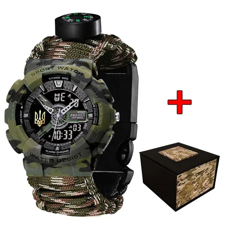 Awarder 005 Тризуб золото Camo Green Паракордовий ремінець Camo Green — основне зображення