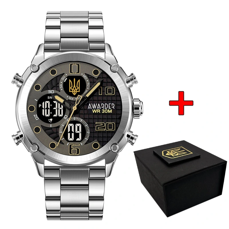 Awarder 017 Тризуб Золото Silver-Black Steel